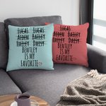 Personalized Funny Favorite Child Soft Throw Pillow Cover with 2-7 Children's Name Birthday Housewarming Gift for Family