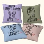 Personalized Funny Favorite Child Soft Throw Pillow Cover with 2-7 Children's Name Birthday Housewarming Gift for Family