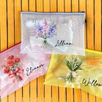 Personalisierte bunte Geburt Blumenstrauß Mesh Zipper Pouch wasserdicht Strand Tasche mit Namen Brautjungfer Bachelorette Party Hochzeit Geschenk für 