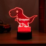 Personalisierte niedlichen Dinosaurier 7 Farben ändern Acryl LED-Nachtlicht mit Namen und Basis Schlafzimmer Dekoration Geburtstag Kindertag Geschenk 