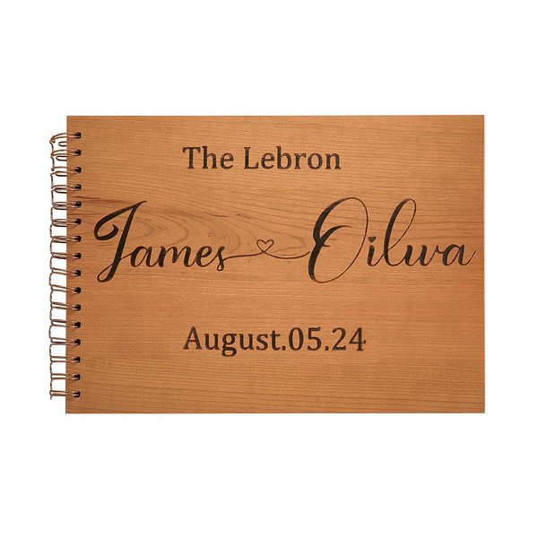 Engraved Wedding Guestbook Wood