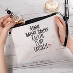 Personalisierte Lieblingskind Leinenhandtasche Kosmetiktasche mit Namen lustig Geburtstagsgeschenk für Mama Oma