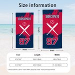 Personalized Oversized Quick Dry Baseball Beach Towel with Name and Number Birthday Summer Travel Essential Gift for Coach Sports Lover