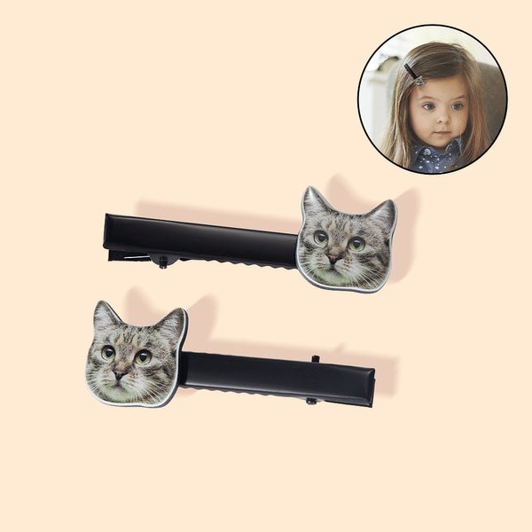 Personalizado gato perro mascota retrato foto acrílico pelo clips pasadores lindo pelo accesorio regalo de cumpleaños para las mujeres niñas