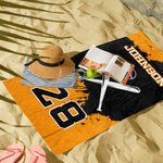 Personalized Oversized Quick Dry Baseball Beach Towel with Name and Number Birthday Summer Travel Essential Gift for Coach Sports Lover