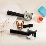 Personalized Cat Dog Pet Portrait Photo Acrylic Hair Clips Barrettes Cute Hair Accessory Birthday Gift for Women Girls