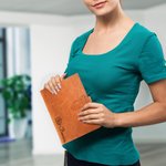 Personalised Engraved Birth Flower Leather A5 Notebook Cover Storage with Name Birthday Gift for Artists Painters Office Workers