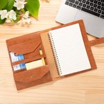 Personalised Engraved Birth Flower Leather A5 Notebook Cover Storage with Name Birthday Gift for Artists Painters Office Workers