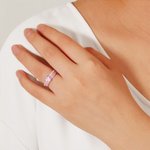 Personalisierte Ich trage für mich selbst Herz Birthstone Ribbon Ring mit eingraviertem Namen und Affirmation Karte Krebs Bewusstsein Survivor Geschen