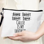 Personalisierte Lieblingskind Leinenhandtasche Kosmetiktasche mit Namen lustig Geburtstagsgeschenk für Mama Oma