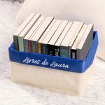 Organisateur de Livres Pliable Personnalisé avec Texte Cadeau Minimaliste d'Anniversaire pour Amoureux de Lecture