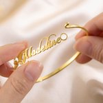 Personalizada Minimalista Nombre Pulsera Elegante Joyería Cumpleaños Aniversario Boda Regalo para Mujeres