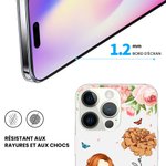 Coque iPhone Personnalisée avec Dessin Femme Fleur de Naissance et Nom Cadeau Anniversaire Fête pour Femme