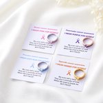 Personalisierte Ich trage für mich selbst Herz Birthstone Ribbon Ring mit eingraviertem Namen und Affirmation Karte Krebs Bewusstsein Survivor Geschen