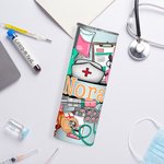 Personalized Multicolour Medical-Themed Design 20oz Skinny Tumbler with Name Appreciation Nurse Week Gift for Nurse Doctor Medical Staff