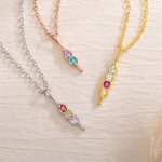 Personalized Peas in a Pod Sterling Silver Family Necklace with 2-8 Birthstones Birthday Mother's Day Gift for Women