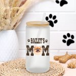 Personalisierte niedlichen Hund Katze Mama Foto 20oz mattiertes Glas Becher mit Namen Deckel und Strohhalm Geburtstag Jahrestag Geschenk für Tierliebhaber