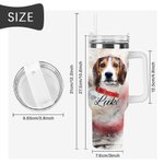 Personalisierte Aquarell Haustier Porträt Malerei 40oz Name Becher mit Strohhalm Geburtstag Memorial Geschenk für Tierliebhaber