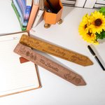 Règle en Bois Personnalisée avec Nom Gravé Motif Fleur Forêt ou Espace Cadeau de Remerciement pour Enseignant