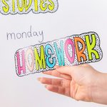 Personalized Dalmatian Dots Colourful Doodle Letter Whiteboard Magnets Magnetic Bookmark Clips with Card Teaching Tool Back to School Gift for Teacher