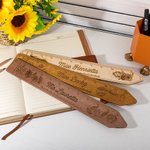 Règle en Bois Personnalisée avec Nom Gravé Motif Fleur Forêt ou Espace Cadeau de Remerciement pour Enseignant