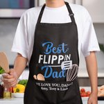 Personalisierte Best Flippin wasserdichte Schürze mit Text Vatertag Geburtstag Geschenk für Papa Opa
