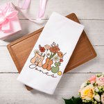 Personalized Vintage Wildflowers Mrs 100% Cotton Waffle Kitchen Tea Towel with Name Bride Shower Wedding Gift for Bride To Be