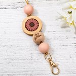 Personalized Floral Shell Beaded Lanyard with Engraved Name Teacher's Day Appreciation Gift for Teacher
