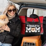 Personalisierte Haustierporträt Foto Hund Mom Zippered Tote Bag mit Namen große Reise wesentliche Geburtstagsgeschenk für Tierliebhaber