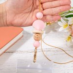 Personalized Floral Shell Beaded Lanyard with Engraved Name Teacher's Day Appreciation Gift for Teacher