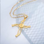 Personalized Engraving Hockey Stick Cross Necklace with Number Birthday Gift for Sports Lovers