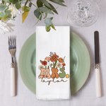 Personalized Vintage Wildflowers Mrs 100% Cotton Waffle Kitchen Tea Towel with Name Bride Shower Wedding Gift for Bride To Be