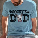 Personalisierte Haustier Portrait Foto Hund Mama Papa 100% Baumwolle T-Shirt mit Namen Geburtstag Geschenk für Tierliebhaber Besitzer