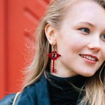 Personalized Hazbin Hotel Style Key Dangle Earrings with Initial Cosplay Accessory Birthday Halloween Party Gift for Women