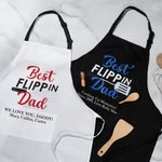 Personalisierte Best Flippin wasserdichte Schürze mit Text Vatertag Geburtstag Geschenk für Papa Opa