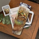 Personalisierte Aquarell Haustier Porträt Malerei 40oz Name Becher mit Strohhalm Geburtstag Memorial Geschenk für Tierliebhaber