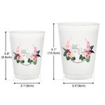 Ensemble de 10-100 Gobelets Dépolis Recyclables Ensemble Personnalisé avec Texte Style Hawaïen à Motif des Fleurs Cadeau pour Cérémonie de Mariage