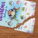 Personalized This Grandma Mom Belongs To 1-7 Cute Turtles 1000 Pieces Puzzles Birthday Family Gift for Kid Mom