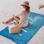Personalized Multicolor Quick Dry Super Absorbent Name Beach Towel Summer Vacation Accessory Birthday Party Gift for Family