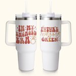 Personalised In My Engaged Era Future Mrs 40oz Name Tumbler with Lid Straw and Handle Bridal Shower Bachelorette Party Engagement Gift for Bride