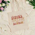 Personalised Future Mrs Reusable Canvas Tote Bag with Name Engagement Bridal Shower Bachelorette Gift for New Bride