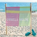 Personalisierte bunte überdimensionale schnell trocknende gestreifte Strandtuch mit Namen Summber Urlaub Essentials Geschenk für Frauen Männer