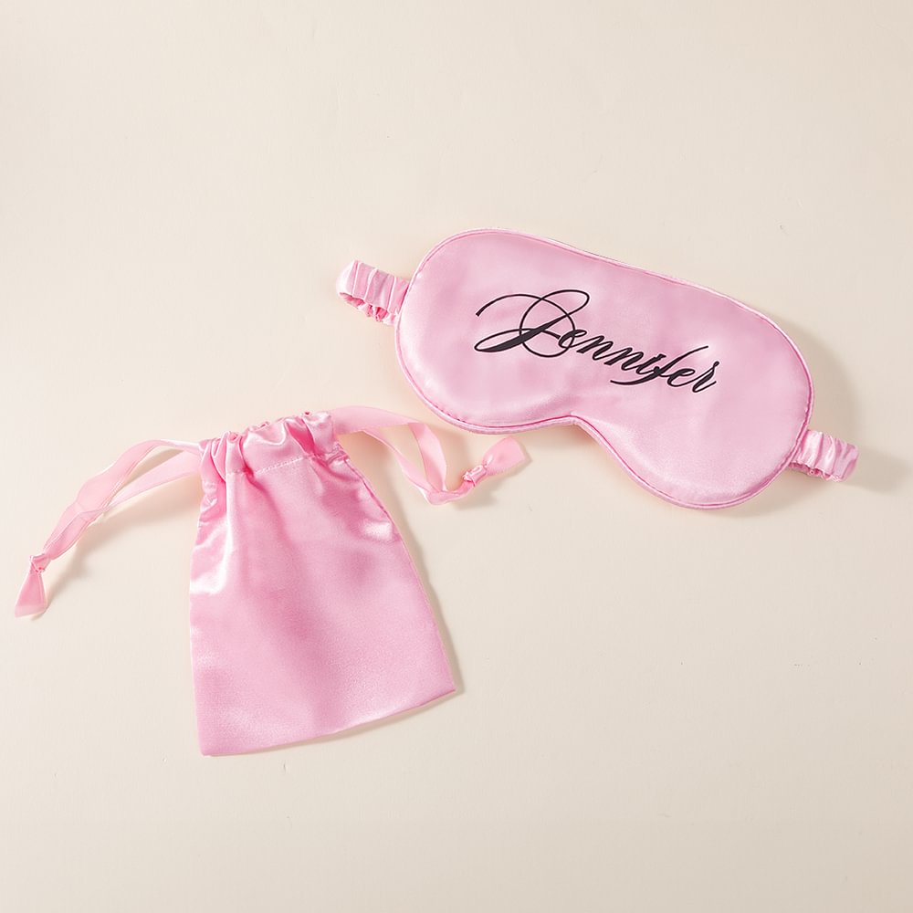 Masque oculaire personnalisé avec pochette pour l'enterrement de vie de jeune fille Cadeau de mariage pour elle
