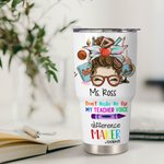 Personalisierte Cartoon Crayon Teach Love Inspire 30oz Name Becher mit Deckel und Strohhalm Reinigungsbürste zurück zu Schule Wertschätzung Geschenk f