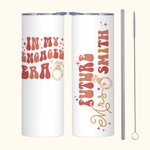 Personalisierte In meiner verlobten Ära Zukunft 20oz Name Becher mit Stroh Verlobung Braut Dusche Geschenk für Frauen