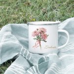 Personalized Watercolour Birth Flower 12oz Mug with Name Birthday Wedding Gift for Her