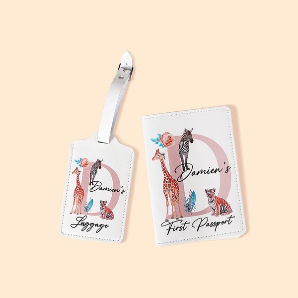 Multicolor Animal Passport Cover & Luggage Tag Set
