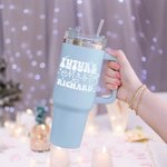 Personalised In My Engaged Era Future Mrs 40oz Name Tumbler with Lid Straw and Handle Bridal Shower Bachelorette Party Engagement Gift for Bride