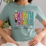 Personalised Cute Cartoon Teacher T-Shirt Sweatshirt Back to School Gift for Teacher