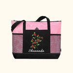 Personalisierte Aquarell Geburt Blume Bouquet große Kapazität Zippered Tote Bag mit Namen Muttertag Geburtstag Geschenk für Frauen
